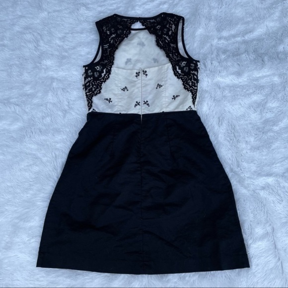 LOFT Black White A-line Dress 2 - Picture 6 of 12